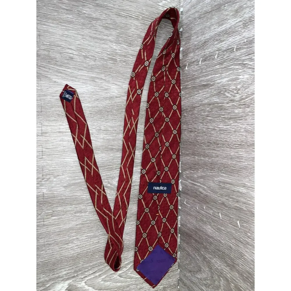 Nautica Men's Silk Tie Set 3pc Geometric Multicolor Classic Length‎